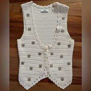 Sandro Women's Adele Embellished Crochet Vest